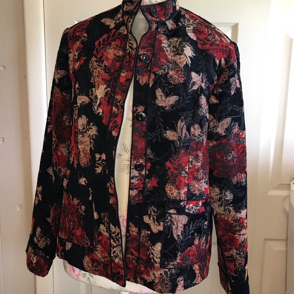 Cynthia Max Vibrant Floral Embroidered Blazer, Size Medium - Picture 7 of 12